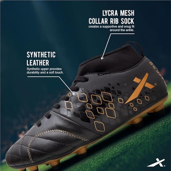 71oyOmz2RUL._SY625_ Vector X Men's Blaze Series Football Shoes with TPU/Synthetic Leather Upper|Comfortable Soccer Sports Shoe |Footwear Studs for Adult, Men & Boys |